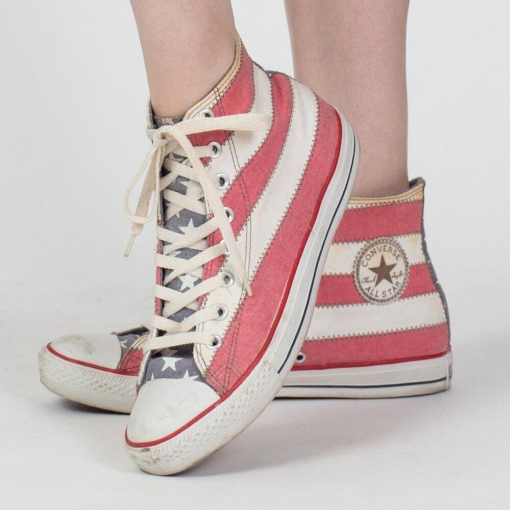 CONVERSE Chuck Taylor SPEC HIGH USA Flag Sneakers UNISEX Sz US 4